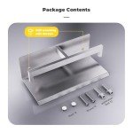 Brushed Nickel Double Toilet Paper Holder with Shelf