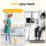 Heavy Duty 61" Adjustable Mop Handle for Cleaning