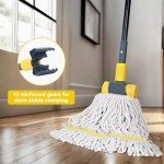 Heavy Duty 58" Metal Mop Handle with Clamp