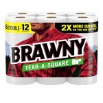 Brawny Tear-A-Square Paper Towels, 6 Double Rolls