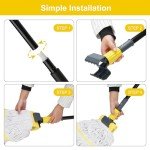 Heavy Duty 58" Metal Mop Handle with Clamp