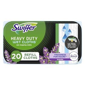 Heavy Duty Wet Mopping Cloths, Lavender, 20 Count