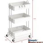 Heavy Duty 3-Tier Metal Utility Rolling Cart