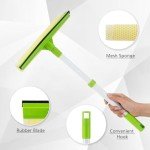 2-in-1 Long Handle Window Squeegee Cleaner