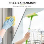 2-in-1 Long Handle Window Squeegee Cleaner