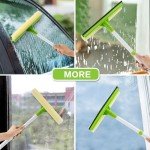2-in-1 Long Handle Window Squeegee Cleaner