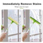 2-in-1 Long Handle Window Squeegee Cleaner