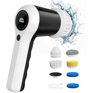 Cordless Electric Spin Scrubber with 6 Heads