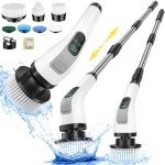 Electric Spin Scrubber with 7 Brush Heads