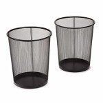 Seville Classics 2-Pack Black Steel Mesh Wastebaskets