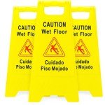 Bilingual Wet Floor Signs - 3 Pack