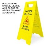 Bilingual Wet Floor Signs - 3 Pack
