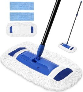 Washable Dust Mop with Long Handle for Floor Cleaning