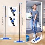 Washable Dust Mop with Long Handle for Floor Cleaning