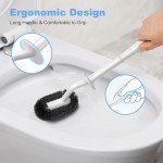 Curved Toilet Bowl Brush Holder Set - White