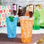 60 Pack Clear Plastic Cups with Strawless Lids