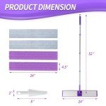 IVYROLL 24" Microfiber Mop with 4 Reusable Pads