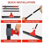 DALIPER 18'' Heavy Duty Floor Squeegee with Adjustable Handle