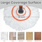 Self-Wringing Microfiber Mops with 55” Handle