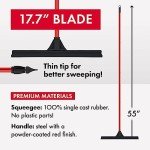Heavy-Duty 18" Floor Squeegee with 55" Handle