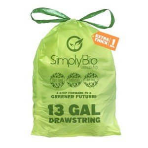 Eco-Friendly Compostable Trash Bags with Drawstring - 30 Pack