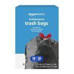 Amazon Basics 30 Gallon Drawstring Trash Bags, 50 Count