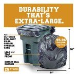 Heavy Duty 95-96 Gallon Trash Can Liners - 25 Count