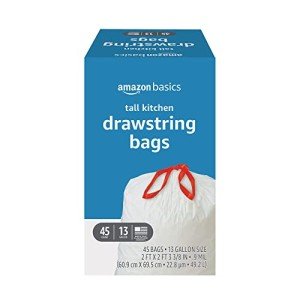 13 Gallon Tall Kitchen Drawstring Trash Bags - 45 Count