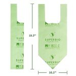 Compostable Trash Bags with Handles, 1.6 Gallon, 50 Pack