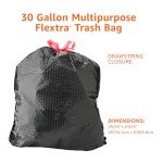 Amazon Basics 30 Gallon Drawstring Trash Bags, 50 Count
