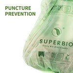 Compostable Trash Bags with Handles, 1.6 Gallon, 50 Pack