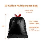 Amazon Basics 30 Gallon Drawstring Trash Bags, 20 Count