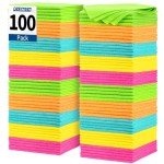 100 Pack Microfiber Cleaning Cloths for Every Use