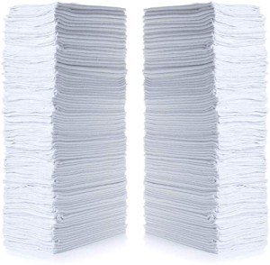 SIMPLI-MAGIC 100 White Shop Towels, 14"x12