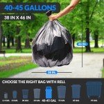 Heavy Duty 40-45 Gallon Black Trash Bags - 250 Count