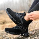 DINGGU Lightweight Non-Slip Steel Toe Work Shoes