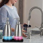 Brushed Nickel Kitchen Soap Dispenser Set with Tray