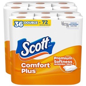Scott ComfortPlus Septic-Safe Toilet Paper, 36 Rolls