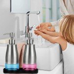 Brushed Nickel Kitchen Soap Dispenser Set with Tray