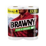 Brawny Tear-A-Square Paper Towels, 2 Double Rolls