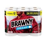 Brawny Pick-A-Size Paper Towels, 6 Double Rolls