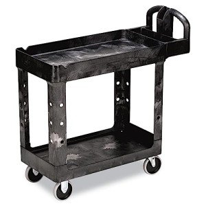 Rubbermaid 2-Shelf Utility Cart - Black