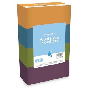 Amazon Basics 2-Ply Facial Tissue, 640 Count