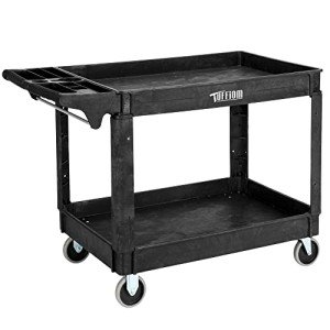 Heavy-Duty Rolling Utility Cart with Deep Shelves