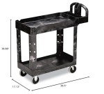 Rubbermaid 2-Shelf Utility Cart - Black