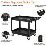 Heavy-Duty Rolling Utility Cart with Deep Shelves