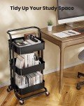 Pipishell 3-Tier Rolling Utility Cart with Lockable Wheels