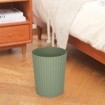 JiatuA Small Round Plastic Trash Can - Green