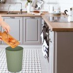 JiatuA Small Round Plastic Trash Can - Green