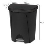 Sterilite Black 6.6 Gallon Step Trash Can